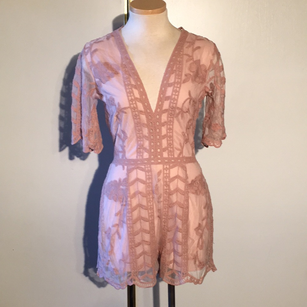 Socialite Plunging Lace Jumpsuit - Picture 3 of 8